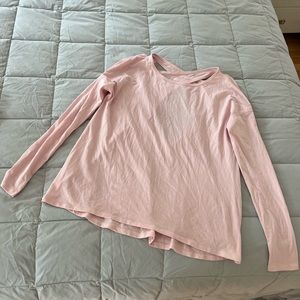 Pink long sleeve athletic top
